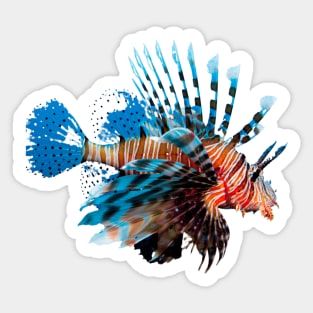 The Lion Fish Beautiful Marine Life, Lovely Marine Fish Design. Sticker